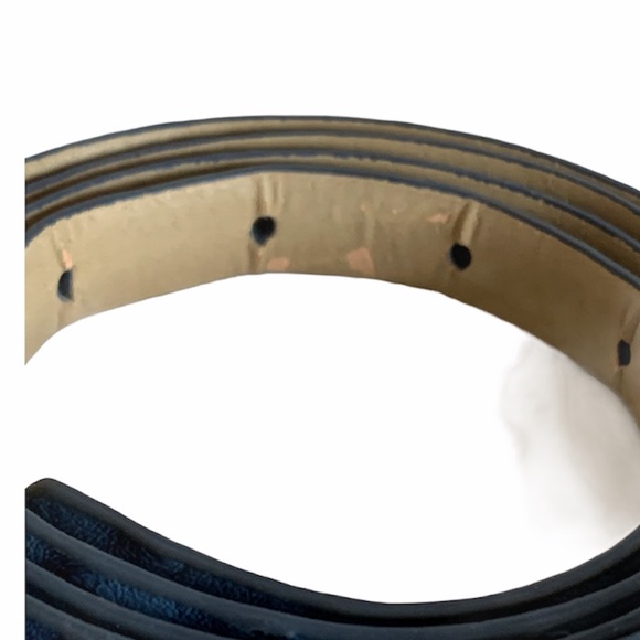 1/2” TEXTURED BLUE SKINNY BELT - Picture 2 of 8